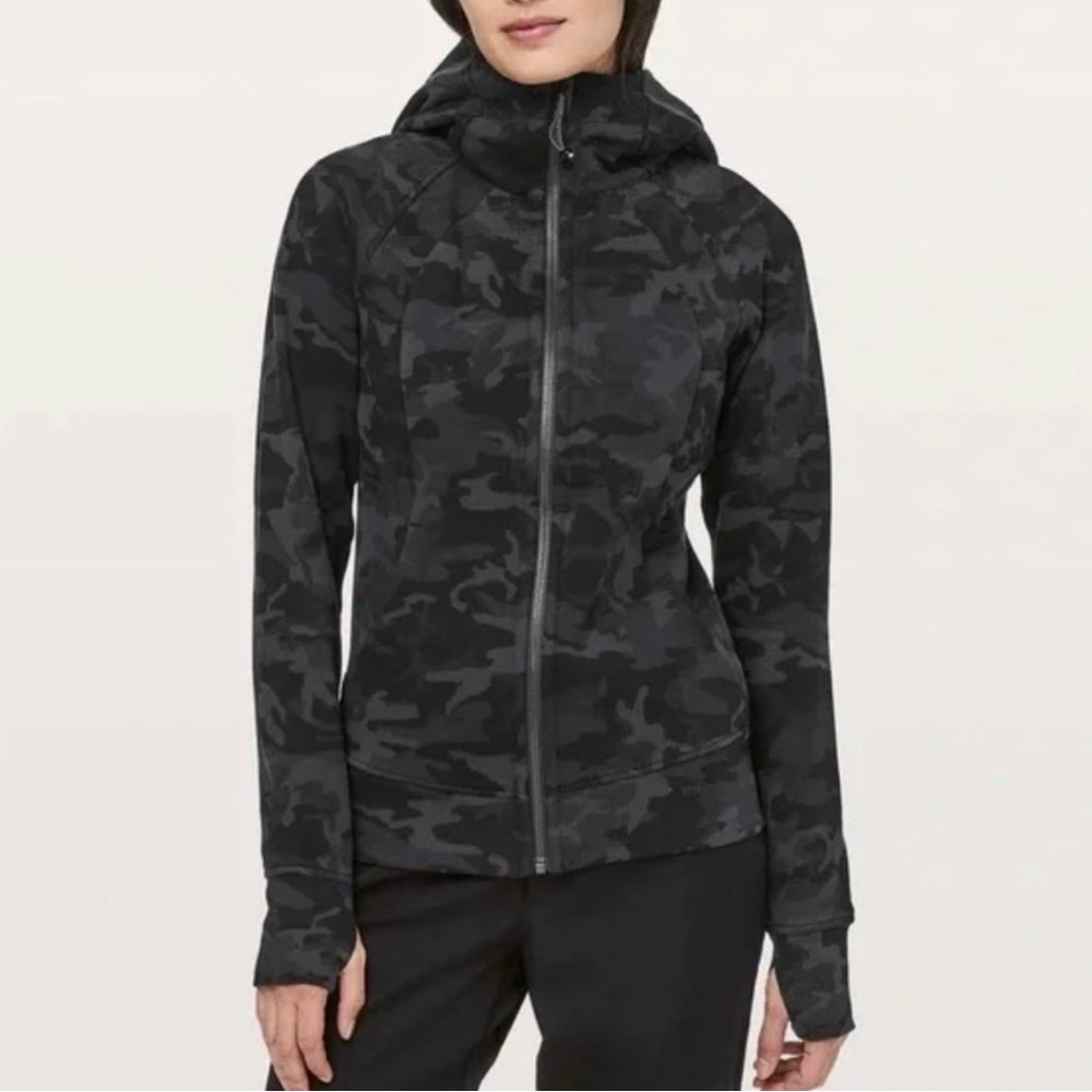 lululemon athletica Scuba Hoodie: Black Camo Print (Size 8)